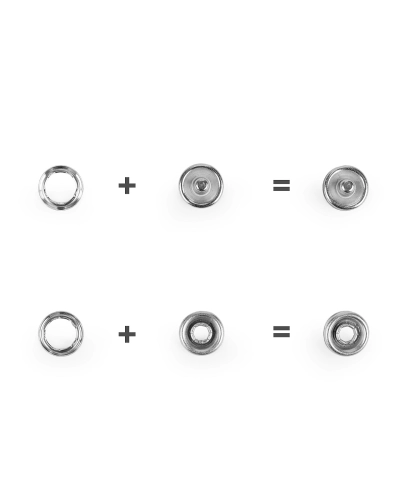 Knoflíky stiskací Roland Baby Ø10 mm na slabé látky, sypané - 500 sada | Mimib
