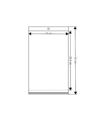 PP sáček s lepicí klopou a závěsem 15x25,5 cm | Mimib