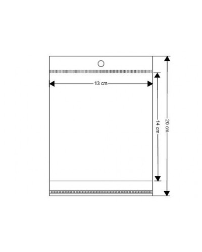 PP sáček s lepicí klopou a závěsem 13x14 cm | Mimib