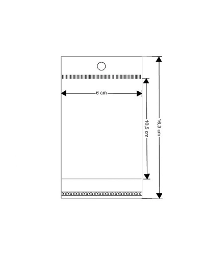 PP sáček s lepicí klopou a závěsem 6x10,5 cm - 100 ks | Mimib