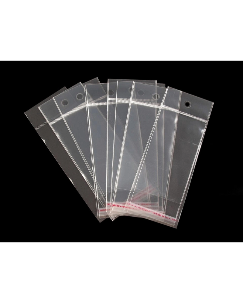 PP sáček s lepicí klopou a závěsem 6x10,5 cm - 100 ks | Mimib