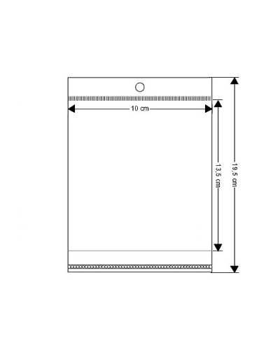 PP vrecko s lepiacou lištou a závesom 10x13,5 cm - 100 ks | Mimib