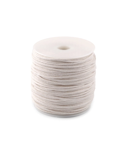 Bavlněná šňůra macrame Ø3 mm splétaná - 100 m | Mimib