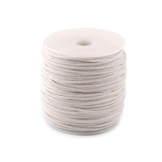 Bavlněná šňůra macrame Ø3 mm splétaná - 100 m | Mimib