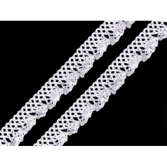 bavlnená čipka / volánik šírka 15 mm paličkovaná elastická - 27 m | Mimib