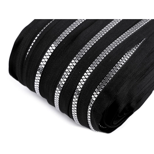 Zips kostený No 5 metráž zlato a striebro - 1 m | Mimib