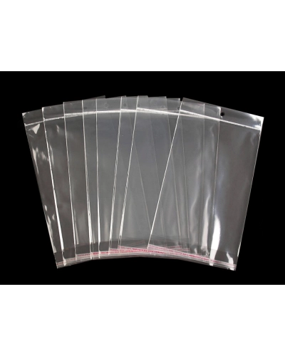 PP vrecko s lepiacou lištou a závesom 17x25,5 - 26 cm - 100 ks | Mimib
