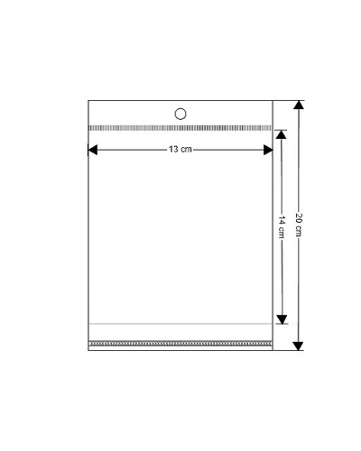 PP vrecko s lepiacou lištou a závesom 13x14 cm - 100 ks | Mimib