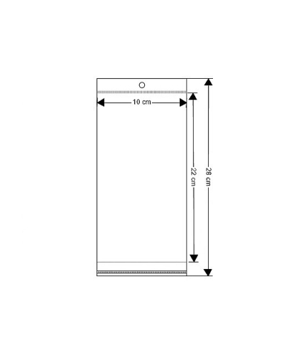 PP sáček s lepicí klopou a závěsem 10x22 cm - 100 ks | Mimib