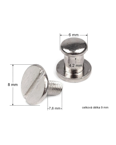 Sedlářský nýt šroubovací Ø6 mm - 10 pár | Mimib