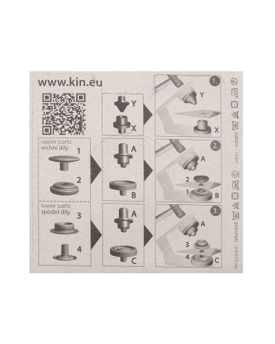 Knoflíky stiskací s kroužkem Ø15 mm na silné látky, nikl - 10 karta | Mimib