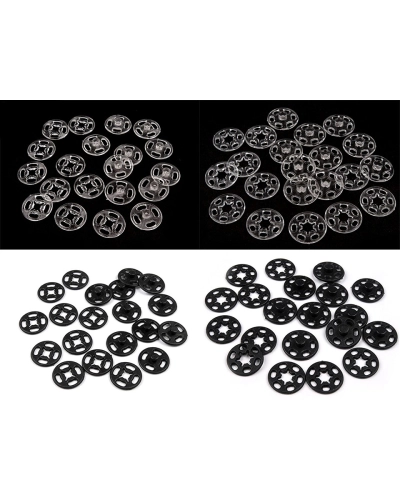 Plastové patentky / stiskací knoflíky transparentní Ø13 mm, Ø15 mm - 10 pár | Mimib