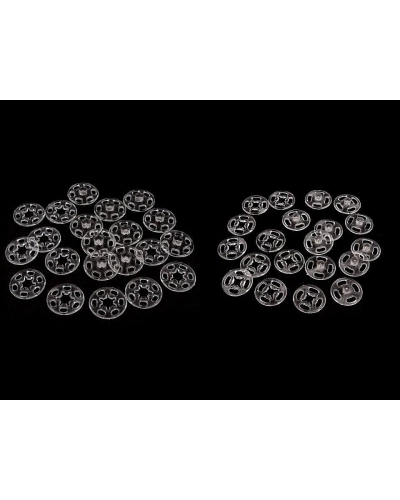Plastové patentky / stiskací knoflíky transparentní Ø13 mm, Ø15 mm - 10 pár | Mimib