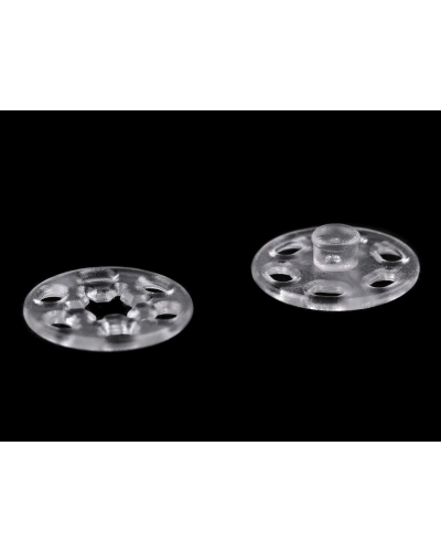 Plastové patentky / stiskací knoflíky transparentní Ø13 mm, Ø15 mm - 10 pár | Mimib