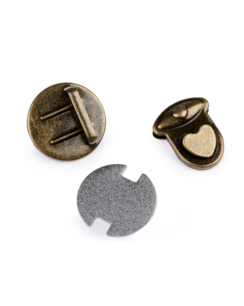 Sada zapínania na kabelku 30x32 mm srdce - 2 sada | Mimib