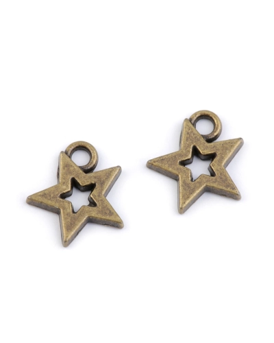Přívěsek 12x12 mm hvězda - 10 ks | Mimib