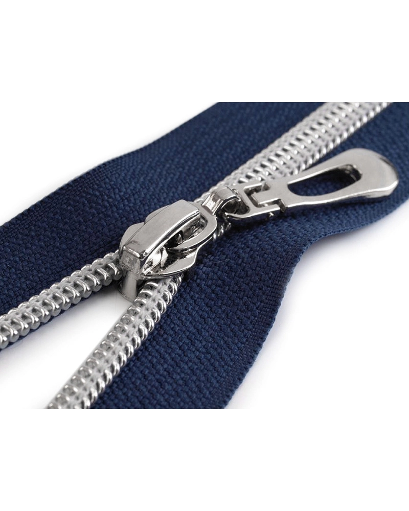 Spirálový zip No 7 délka 50 cm se stříbrnými zoubky - 1 ks | Mimib