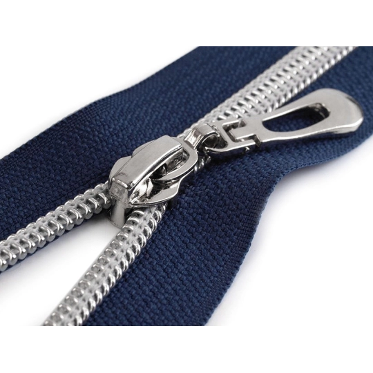Spirálový zip No 7 délka 50 cm se stříbrnými zoubky - 1 ks | Mimib