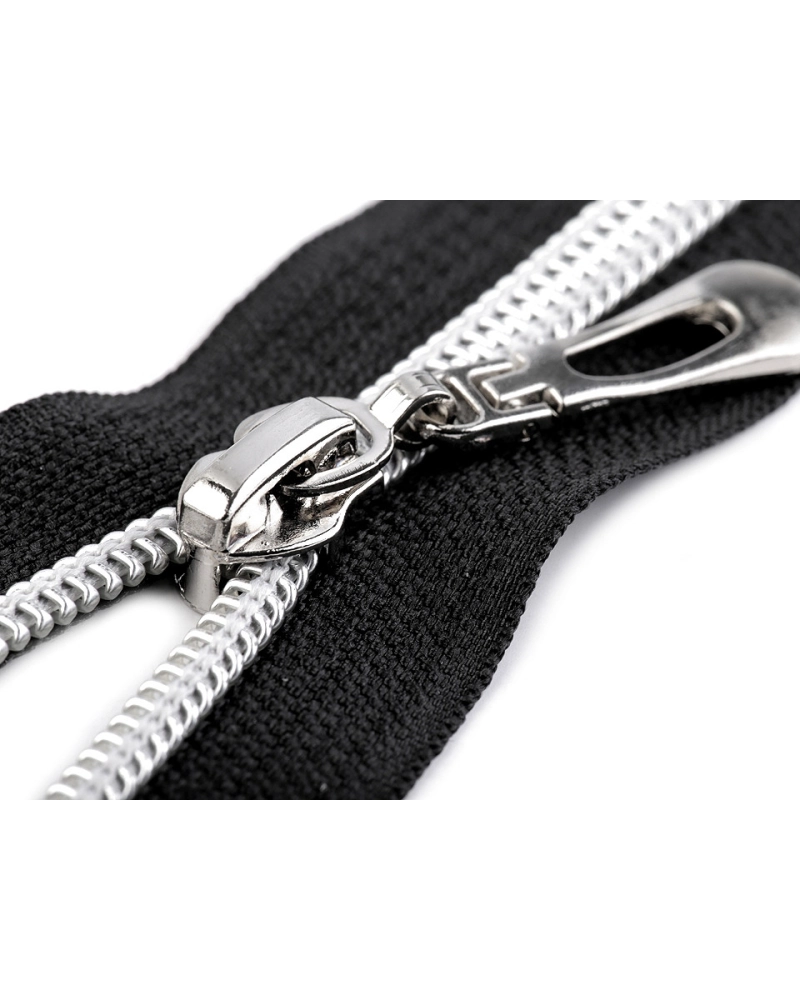 Spirálový zip No 7 délka 65 cm se stříbrnými zoubky - 1 ks | Mimib