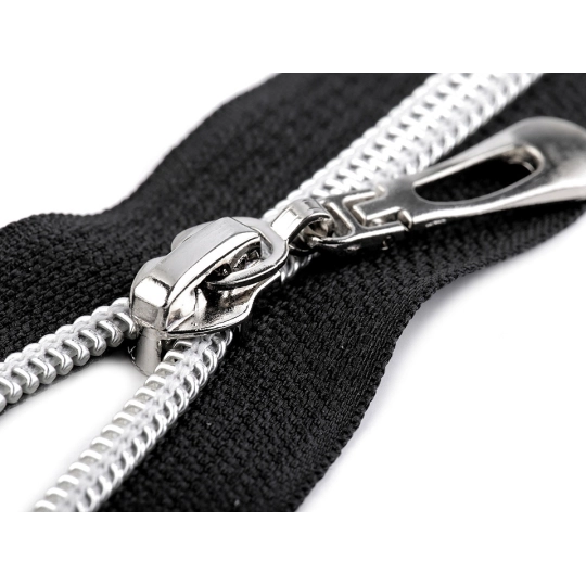 Spirálový zip No 7 délka 65 cm se stříbrnými zoubky - 1 ks | Mimib