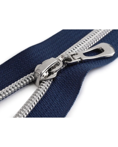 Spirálový zip No 7 délka 65 cm se stříbrnými zoubky - 1 ks | Mimib