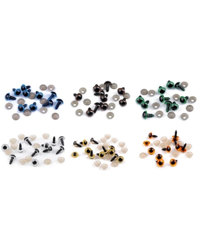 Oči s pojistkou Ø10 mm - 10 sada | Mimib