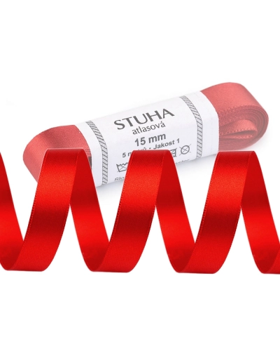 Atlasová stuha oboulící svazky po 5 m šíře 15 mm - 5 m | Mimib