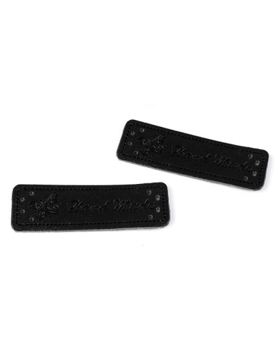 Eko kůže cedulka / ozdoba / nášivka Handmade 15x50 mm - 5 ks | Mimib