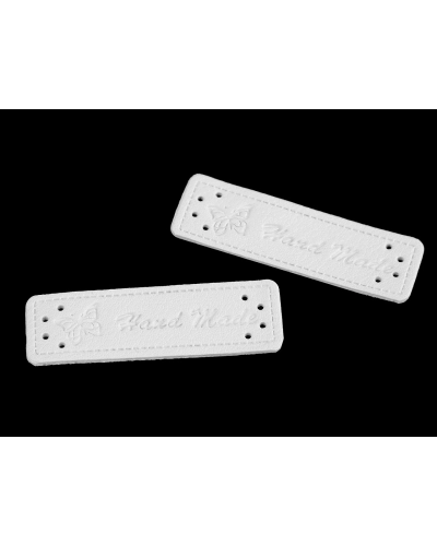 Eko kůže cedulka / ozdoba / nášivka Handmade 15x50 mm - 5 ks | Mimib