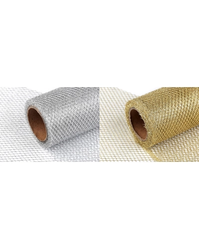 Dekorační stuha / síťka s lurexem šíře 15 cm - 4.5 m | Mimib