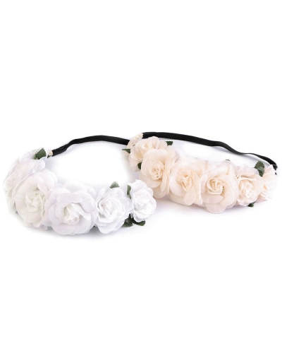 Pružná čelenka do vlasov s kvetmi - 1 ks | Mimib