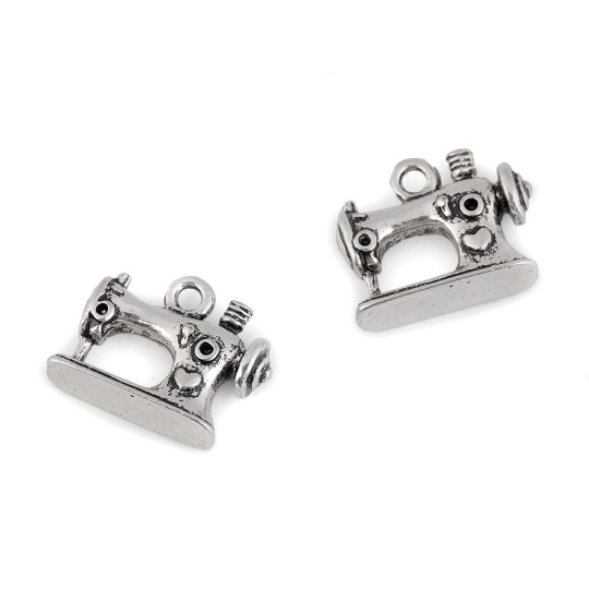 Prívesok šijací stroj 13x16 mm - 4 ks | Mimib