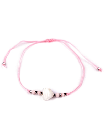 Náramok shamballa perleťové srdce - 1 ks | Mimib