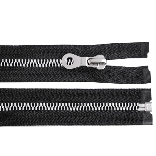Kostený zips, imitácia kovu No 8 dĺžka 70 cm bundový - 1 ks | Mimib