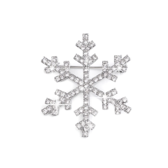 Brošňa s brúsenými kamienkami vločka - 1 ks | Mimib