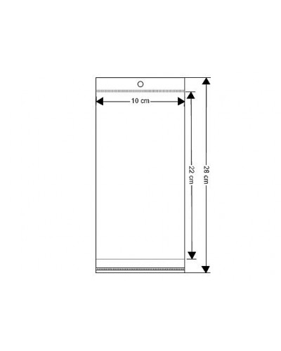 PP sáček s lepicí klopou a závěsem 10x22 cm | Mimib