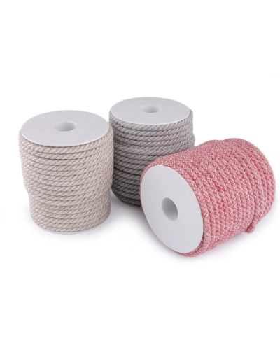 Kroucená šňůra dvoubarevná Ø6 mm macrame - 25 m | Mimib