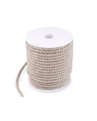 Kroucená šňůra dvoubarevná Ø6 mm macrame - 25 m | Mimib