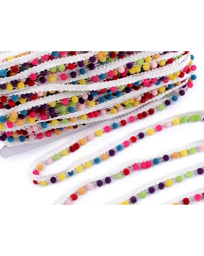 Polyesterový prýmek / paspulka se sametovými perlami šíře 12 mm - 1 m | Mimib