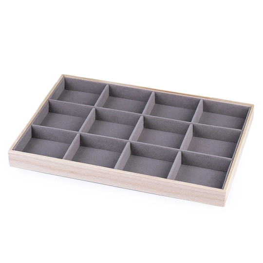 Dřevěné plato / organizér se sametem - 1 ks | Mimib
