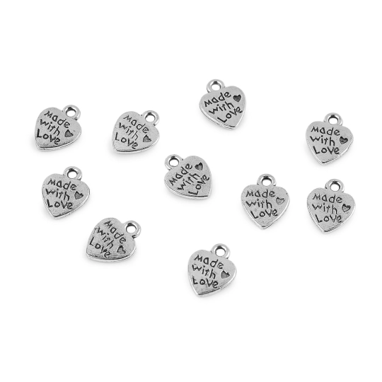 Přívěsek srdce 10x12 mm - 10 ks | Mimib