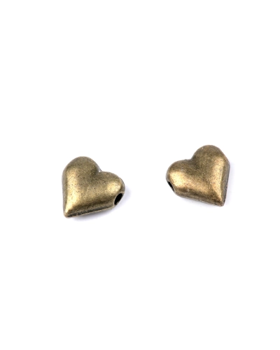 Kovový korálek srdce 8x8 mm - 10 ks | Mimib