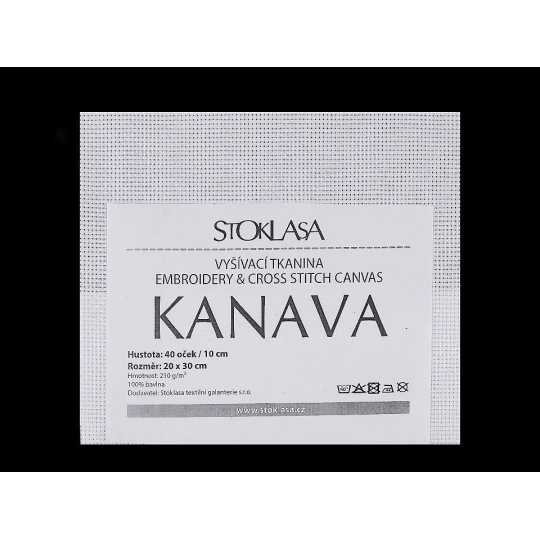 Vyšívací tkanina Kanava 20x30 cm 40 oček - 1 ks | Mimib