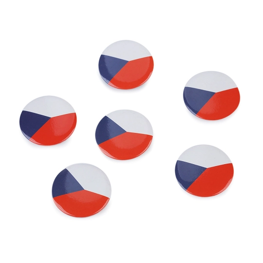 Brož / placka vlajka Česká republika Ø3,5 cm - 1 ks | Mimib