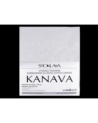 Vyšívací tkanina Kanava 20x30 cm 46 oček - 1 ks | Mimib