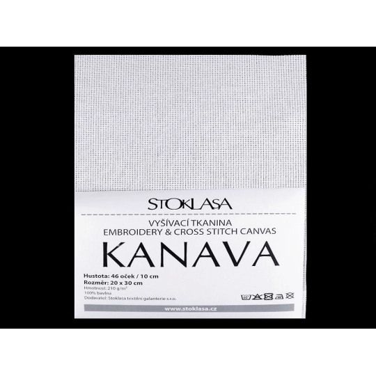 Vyšívací tkanina Kanava 20x30 cm 46 oček - 1 ks | Mimib