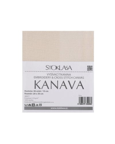 Vyšívací tkanina Kanava 20x30 cm 46 oček - 1 ks | Mimib