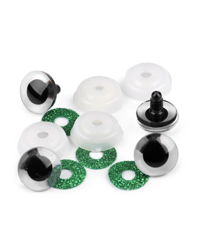 Oči glitrové s poistkou Ø20 mm - 4 sada | Mimib