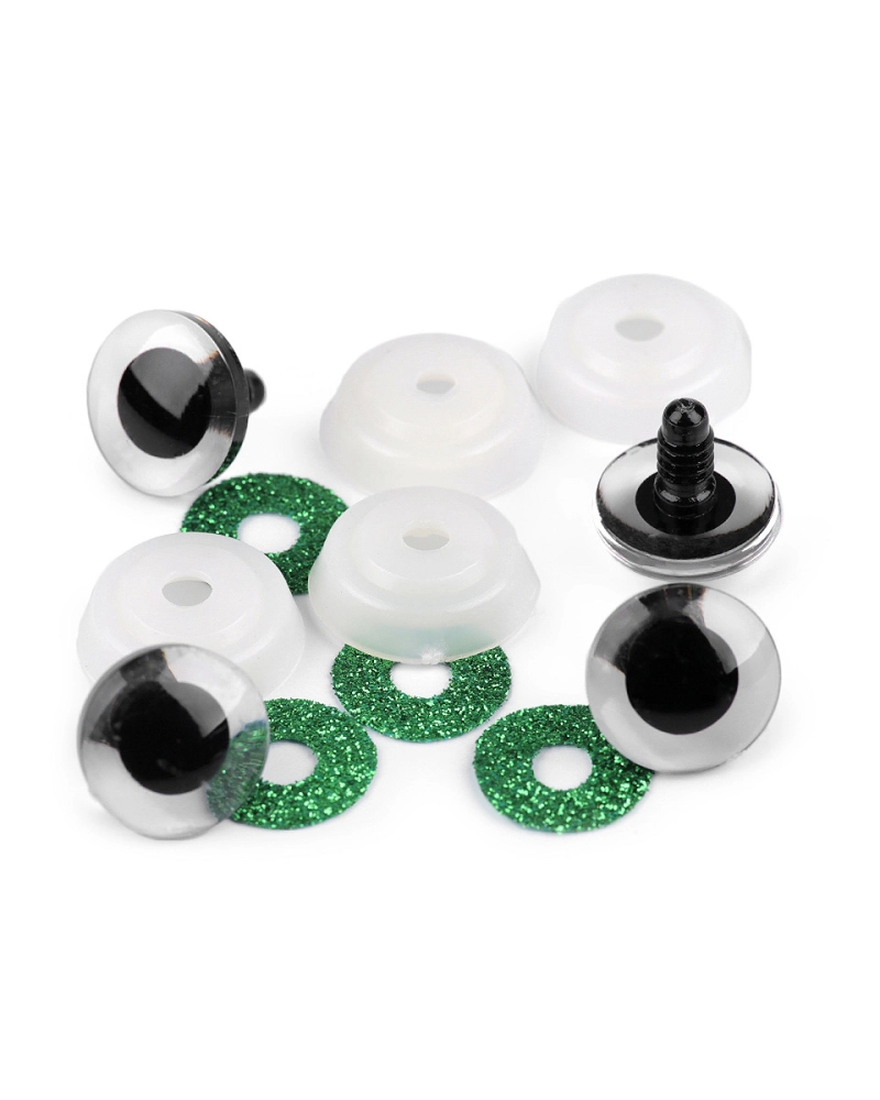 Oči glitrové s poistkou Ø20 mm - 4 sada | Mimib