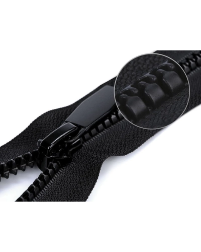 Kostený zips No 5 dĺžka 70 cm okrúhle zúbky, s ozdobným bežcom - 1 ks | Mimib